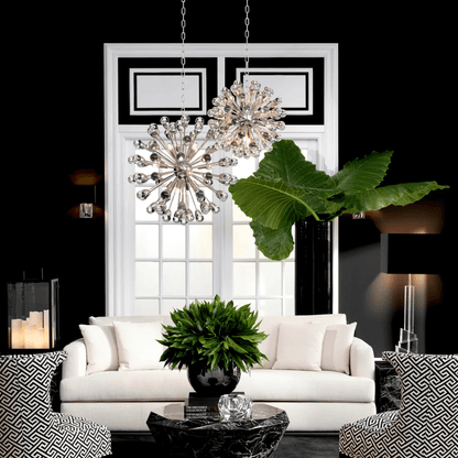 Eichholtz Anto Chandelier, 12-Light, Large, Nickel, Clear Glass, 29.53"W (110703UL YV0J03YU2D)