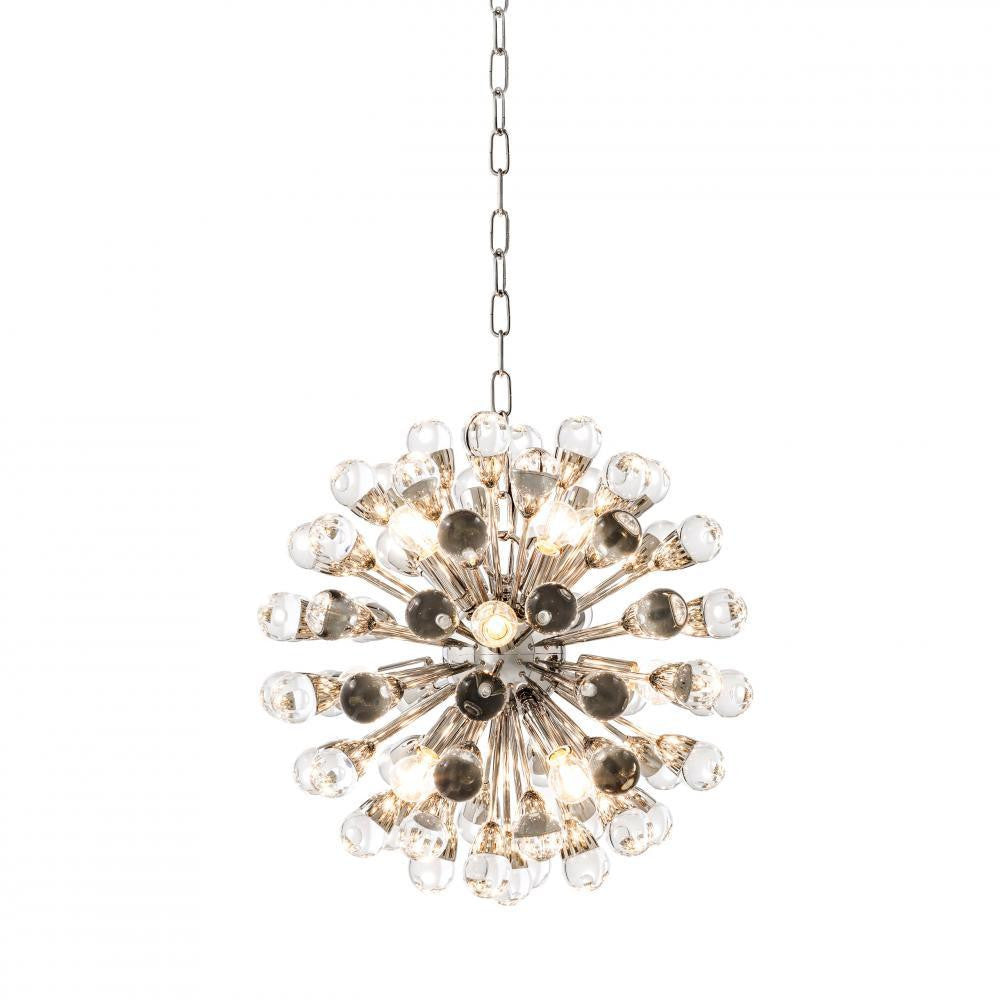 Eichholtz Anto Chandelier, 12-Light, Small, Nickel, Clear Glass, 19.69"W (110701UL YV0J03YU2F)