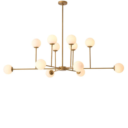 Eichholtz Aram Linear Chandelier, 12-Light, Antique Brass, White Glass, 73.62"W (116282UL YV0J03YU2G)