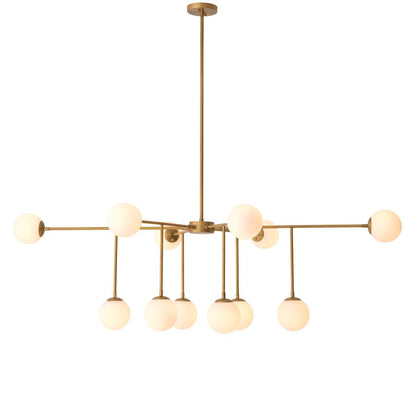 Eichholtz Aram Linear Chandelier, 12-Light, Antique Brass, White Glass, 73.62"W (116282UL YV0J03YU2G)