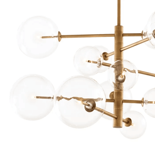 Eichholtz Argento Pendant, 12-Light, Small, Antique Brass, Clear Glass, 35.43"W (112077UL YV0J03YU2K)