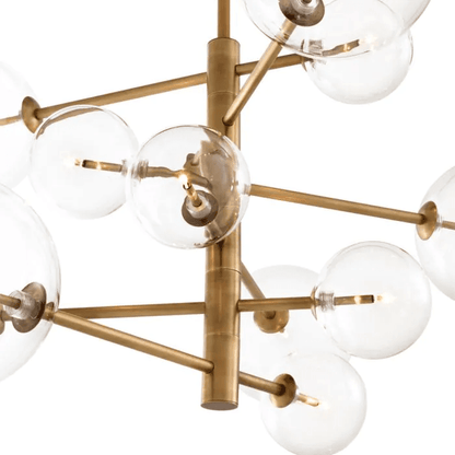 Eichholtz Argento Pendant, 12-Light, Small, Antique Brass, Clear Glass, 35.43"W (112077UL YV0J03YU2K)