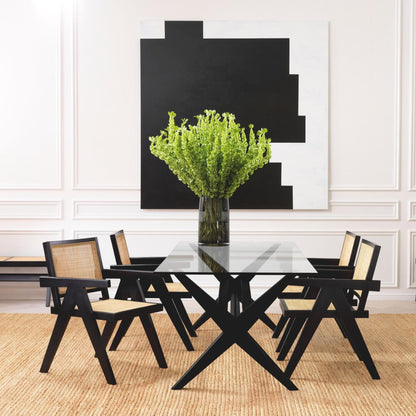 Eichholtz Aristide Dining Chair, Classic Black, Natural, 35.43"H (114165 YV0J03YX0X)