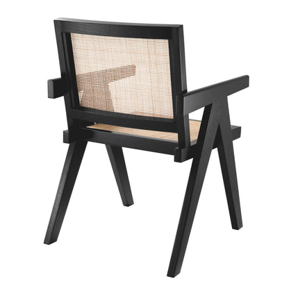 Eichholtz Aristide Dining Chair, Classic Black, Natural, 35.43"H (114165 YV0J03YX0X)