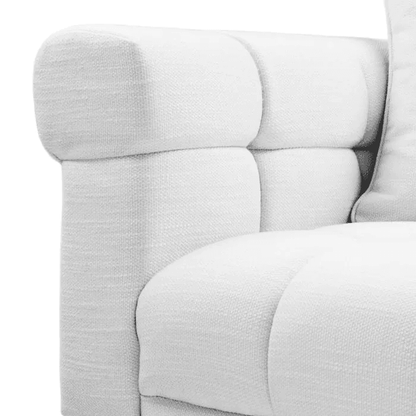Eichholtz Aurelio Sofa, Avalon White Fabric, Gunmetal Base, 94.49"W (A113393 YV0J041VNV)