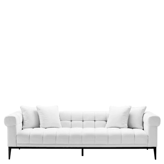 Eichholtz Aurelio Sofa, Avalon White Fabric, Gunmetal Base, 94.49"W (A113393 YV0J041VNV)