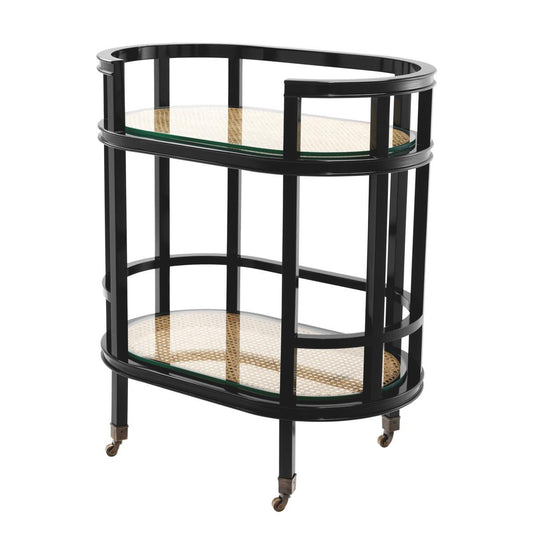 Eichholtz Bahamas Bar Cart, Black, Natural, 27.95"W (111935 YV0J041XM7)