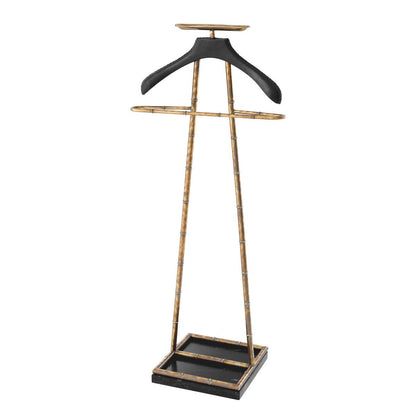 Eichholtz Baker Dressboy, Vintage Brass, Black Leather, Black Marble Base, 19.88"W (113015 YV0J03YXYW)