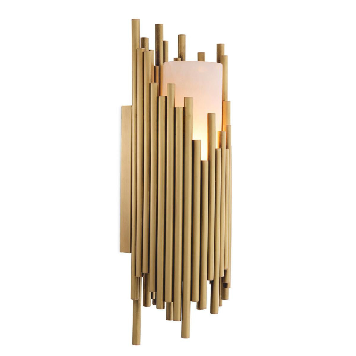 Eichholtz Bartoli Wall Sconce Antique Brass, Alabaster