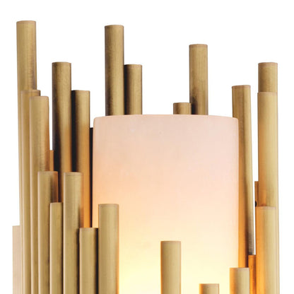 Eichholtz Bartoli Wall Sconce, 1-Light, Antique Brass, Alabaster, 5.91"W (114448UL YV0J041YLW)