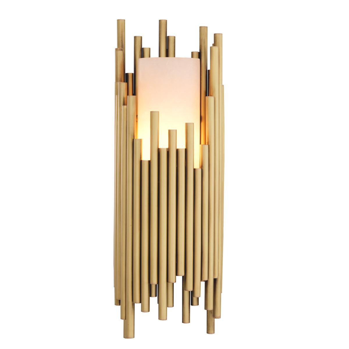 Eichholtz Bartoli Wall Sconce, 1-Light, Antique Brass, Alabaster, 5.91"W (114448UL YV0J041YLW)