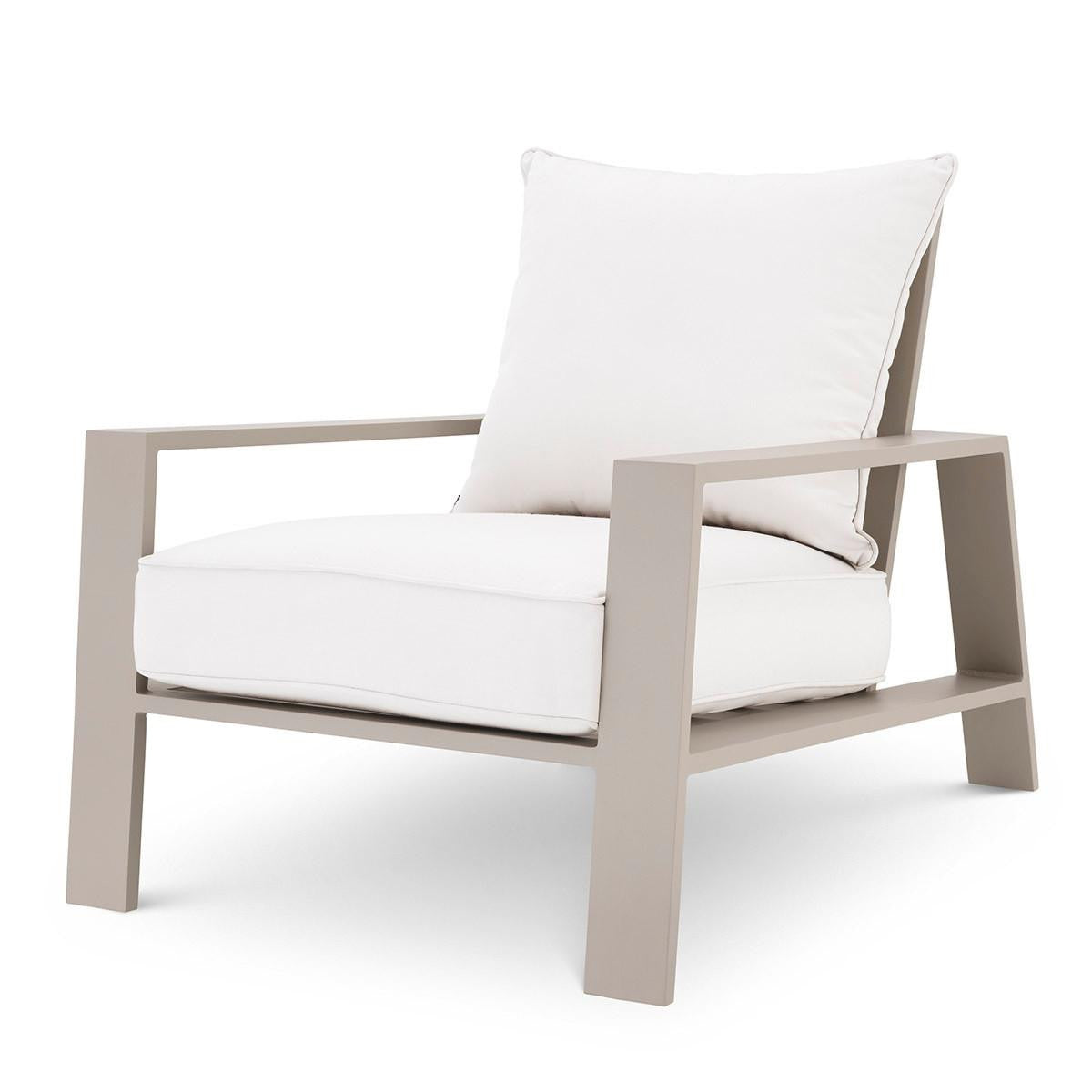 Eichholtz Belle Vue Outdoor Club Chair, Off-White Sunbrella Canvas, Sand, 29.92"W (114933 YV0J041QVK)