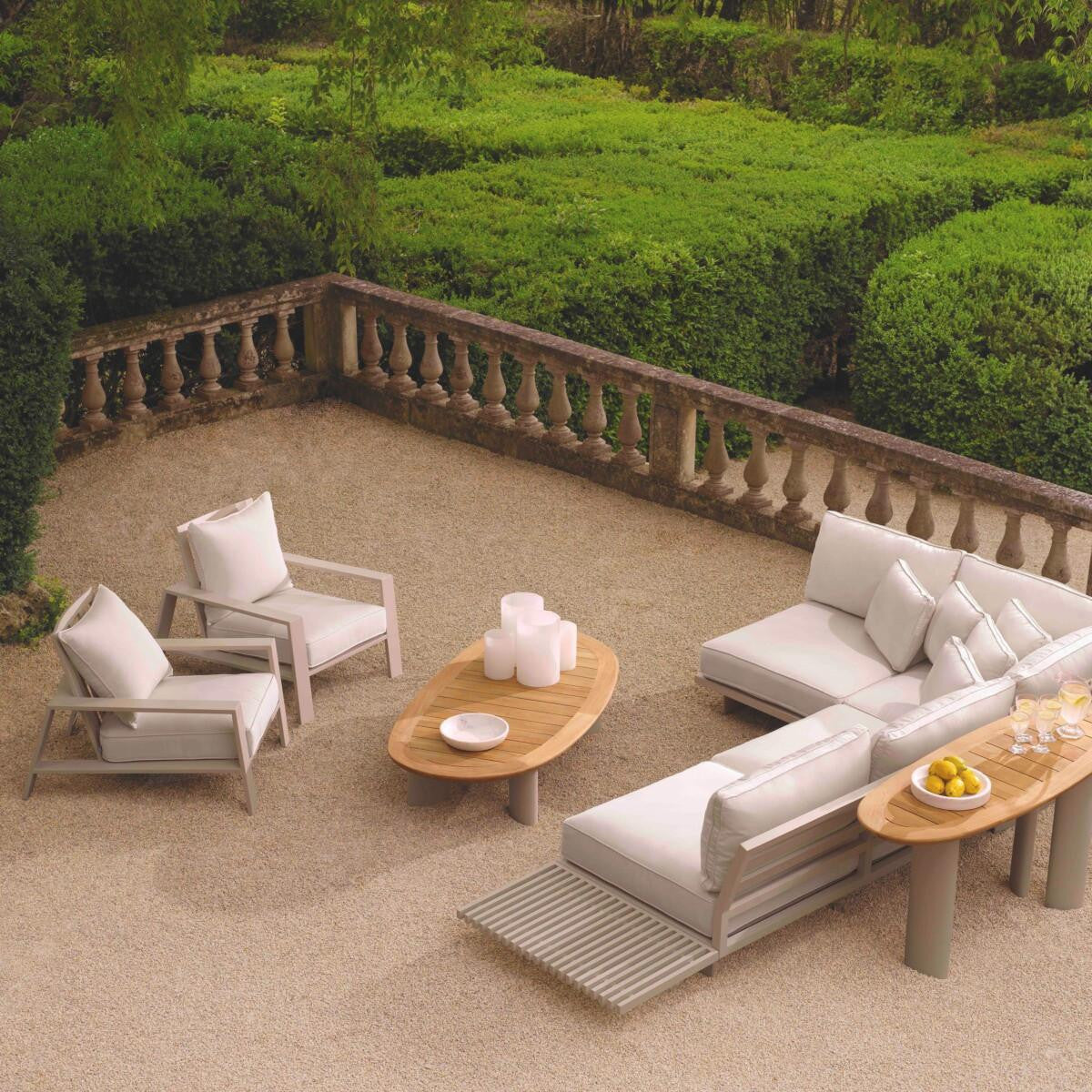 Eichholtz Belle Vue Outdoor Club Chair, Off-White Sunbrella Canvas, Sand, 29.92"W (114933 YV0J041QVK)