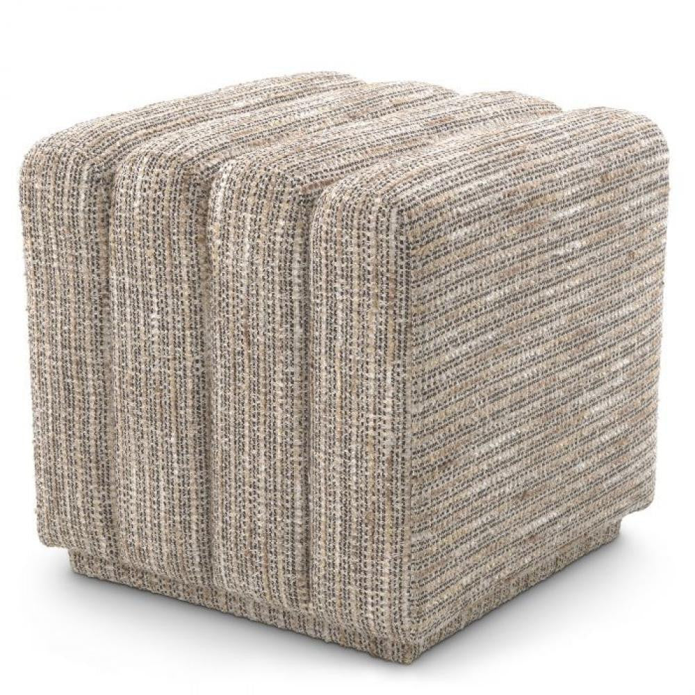 Eichholtz Bente Stool, Mademoiselle Beige Fabric, 18.11"H (A115490 YV0J041VQD)