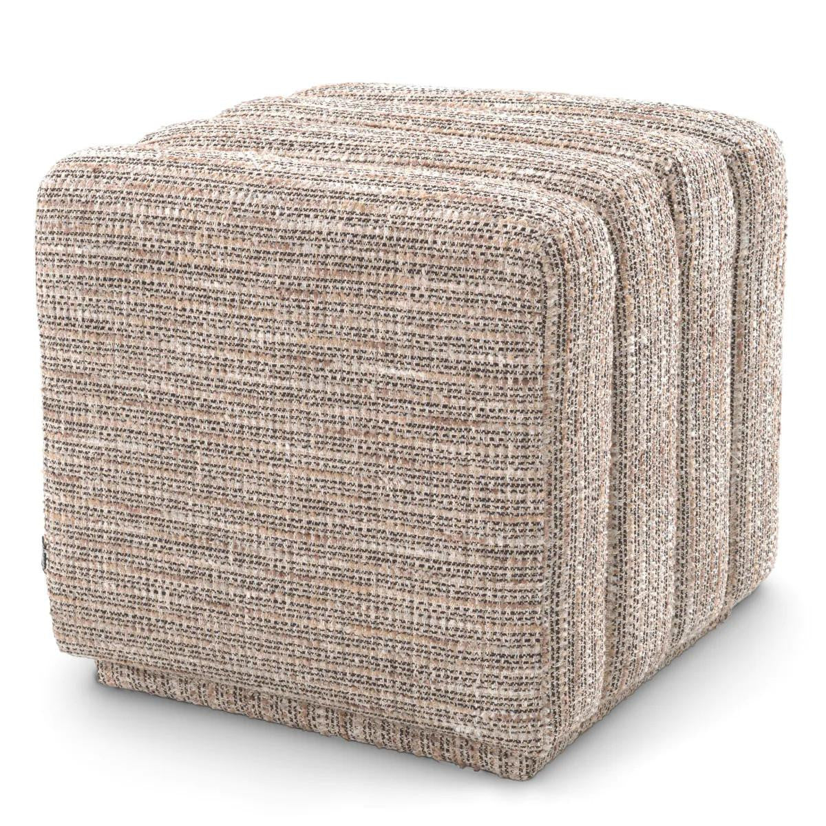 Eichholtz Bente Stool, Mademoiselle Beige Fabric, 18.11"H (A115490 YV0J041VQD)