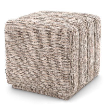 Eichholtz Bente Stool, Mademoiselle Beige Fabric, 18.11"H (A115490 YV0J041VQD)