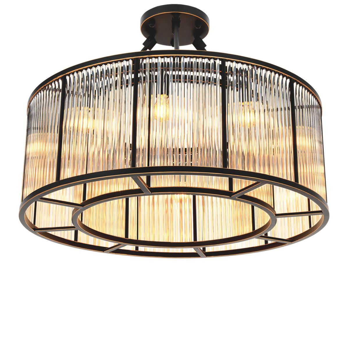 Eichholtz Bernardi Semi-Flush Mount, 10-Light, Large, Bronze, Clear Glass, 31.5"W (112381UL YV0J03YT3A)