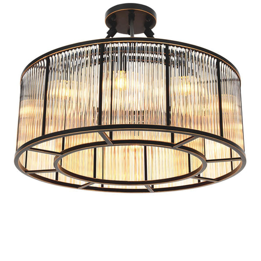 Eichholtz Bernardi Semi-Flush Mount, 10-Light, Large, Bronze, Clear Glass, 31.5"W (112381UL YV0J03YT3A)