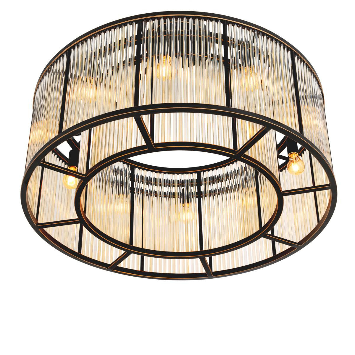 Eichholtz Bernardi Semi-Flush Mount, 10-Light, Large, Bronze, Clear Glass, 31.5"W (112381UL YV0J03YT3A)