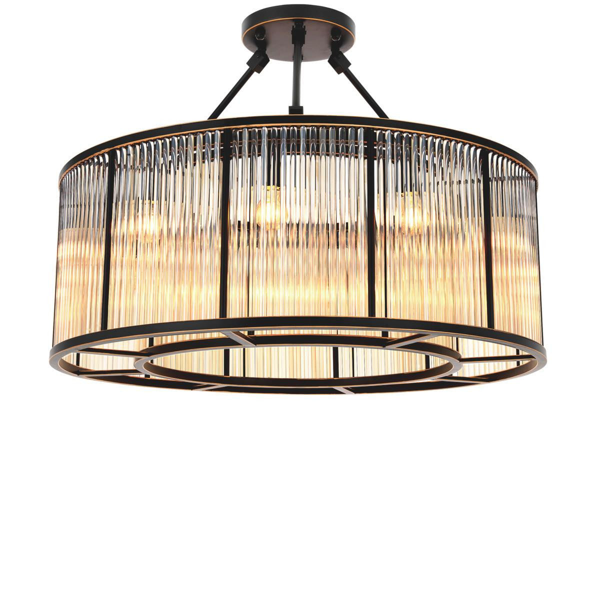 Eichholtz Bernardi 10 Light Semi-Flush Mount Bronze, Clear