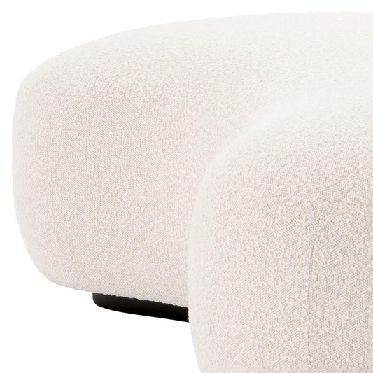 Eichholtz Bjorn Bench, Boucle Cream Fabric, Black Base, 70.87"W (A115574 YV0J03YQ3D)