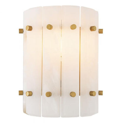 Eichholtz Blason Wall Sconce Antique Brass, Alabaster