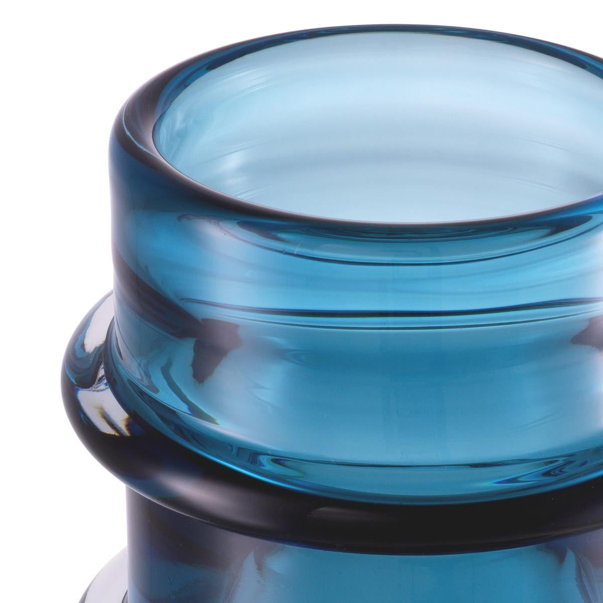 Eichholtz Bloom Vase, Blue Glass, 11.61"H (117487 YV0J041XNU)