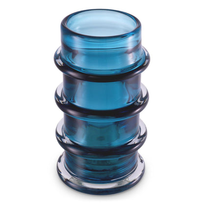 Eichholtz Bloom Vase, Blue Glass, 11.61"H (117487 YV0J041XNU)