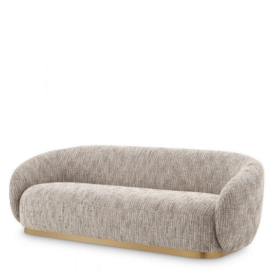 Eichholtz Brice Sofa Beige, Brushed Brass