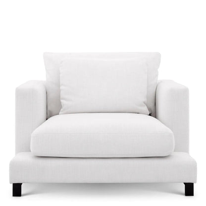 Eichholtz Burbury Armchair, Avalon White Fabric, Black Feet, 25.2"H (A114059 YV0J03YT45)