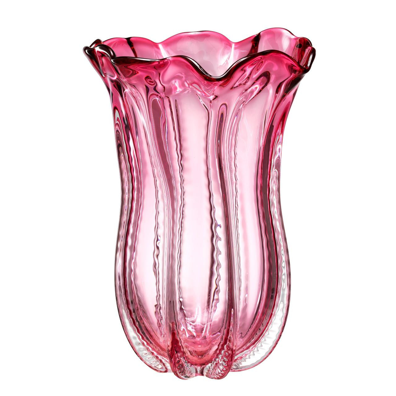 Eichholtz Caliente Vase, Large, Pink Glass, 13.78"H (112568 YV0J041XNW)