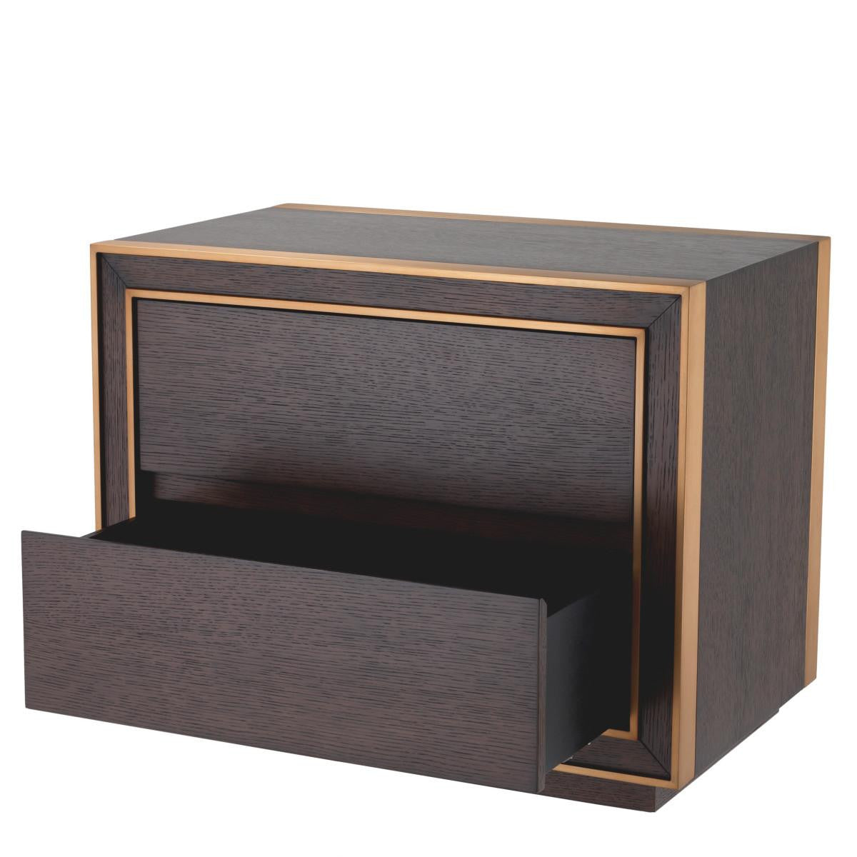 Eichholtz Camelot Nightstand, Brown, Brushed Brass, 29.92"W (114210 YV0J03YP6N)
