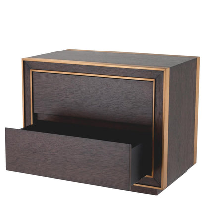 Eichholtz Camelot Nightstand, Brown, Brushed Brass, 29.92"W (114210 YV0J03YP6N)