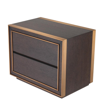 Eichholtz Camelot Nightstand, Brown, Brushed Brass, 29.92"W (114210 YV0J03YP6N)