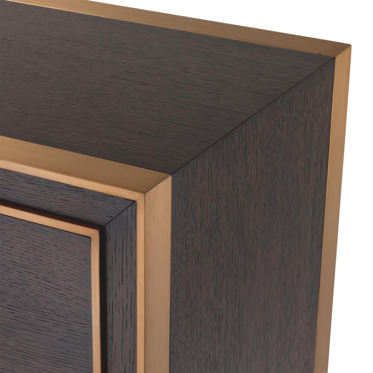 Eichholtz Camelot Nightstand, Brown, Brushed Brass, 29.92"W (114210 YV0J03YP6N)