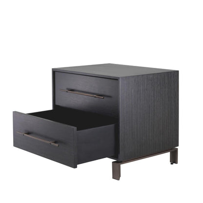 Eichholtz Canova Nightstand, Charcoal Gray, Bronze, 25.59"W (114717 YV0J03YP6P)