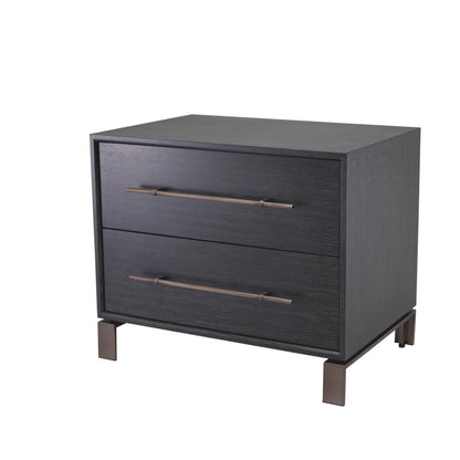 Eichholtz Canova Nightstand, Charcoal Gray, Bronze, 25.59"W (114717 YV0J03YP6P)