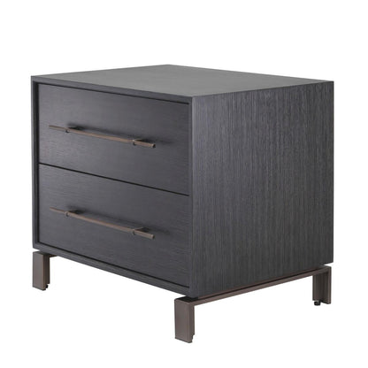 Eichholtz Canova Nightstand, Charcoal Gray, Bronze, 25.59"W (114717 YV0J03YP6P)