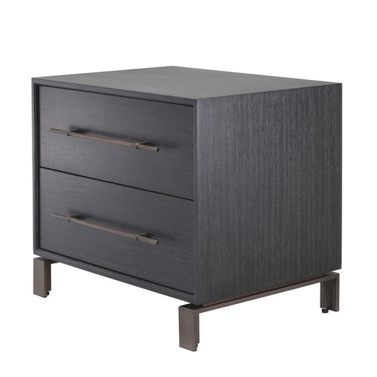 Eichholtz Canova Nightstand, Charcoal Gray, Bronze, 25.59"W (114717 YV0J03YP6P)