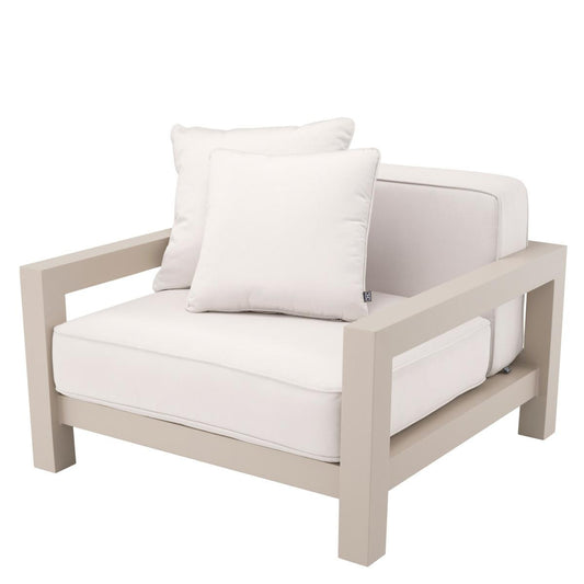 Eichholtz Cap-Antibes Outdoor Club Chair, Off-White Sunbrella Canvas, Sand, 39.76"W (113652 YV0J041QVL)