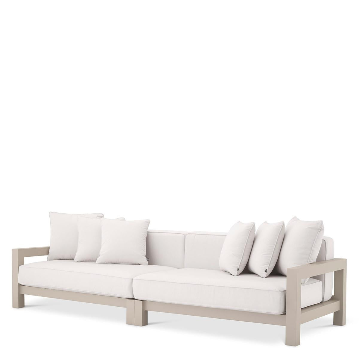 Eichholtz Cap-Antibes Outdoor Sofa, Off-White Sunbrella Canvas, Sand, 107.68"W (113651 YV0J041RT1)