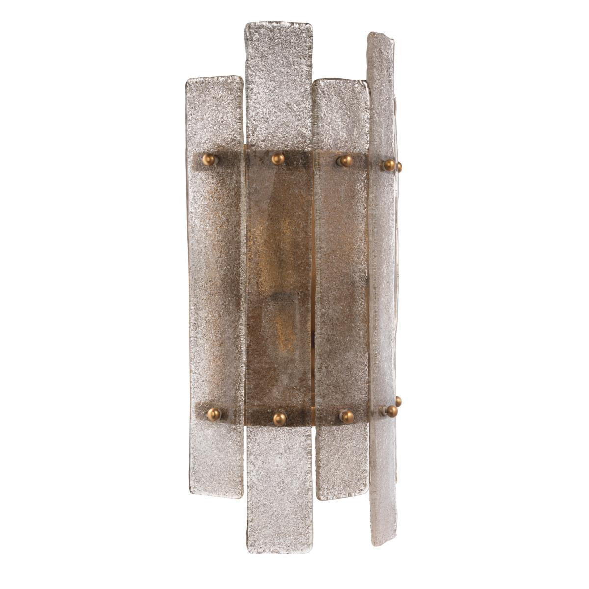 Eichholtz Caprera Wall Sconce, 2-Light, Antique Brass, Frosted Glass, 7.48"W (112655UL YV0J041YM3)