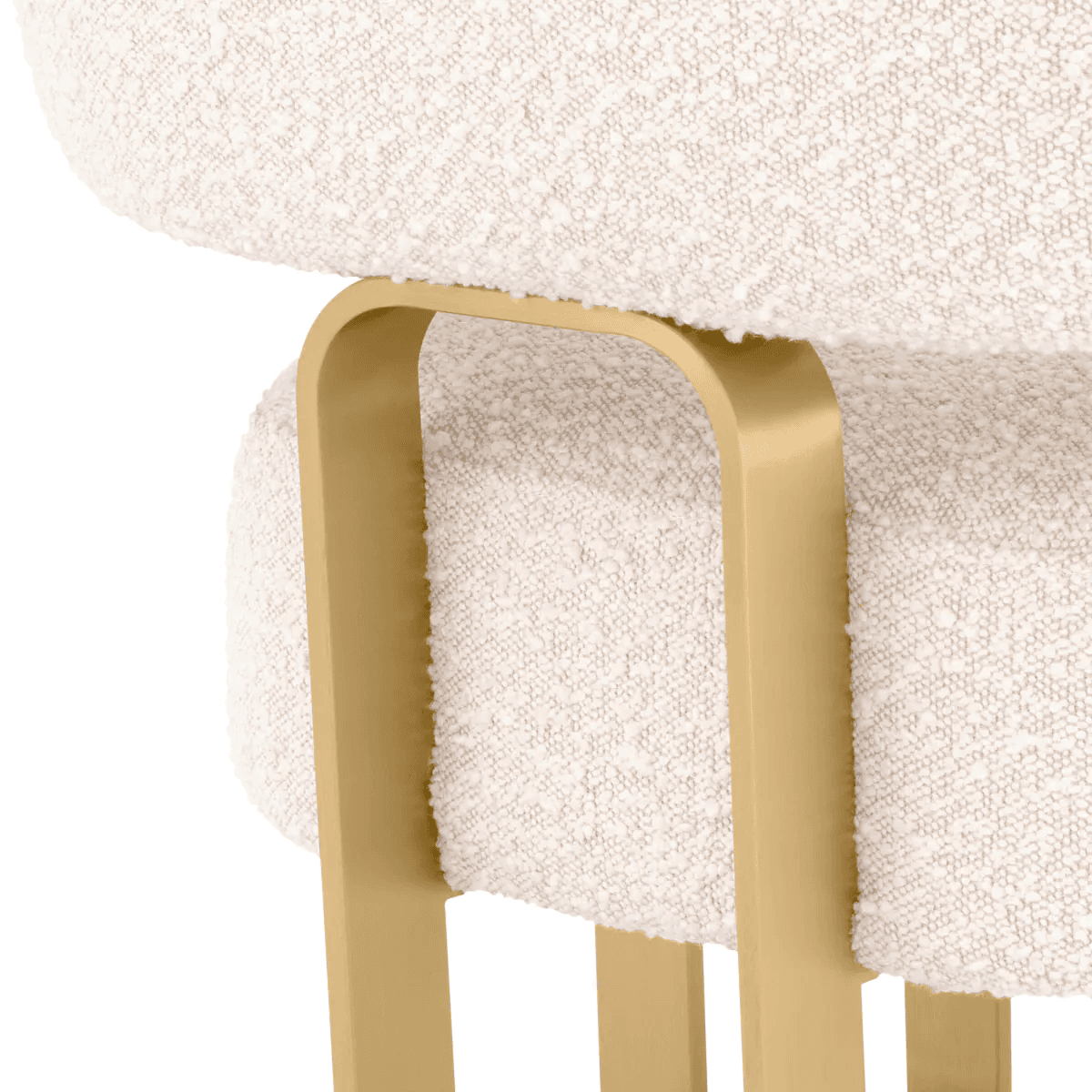Eichholtz Capricorn Armchair, Boucle Cream Fabric, Brushed Brass Frame, 27.56"H (A116759 YV0J03YT46)