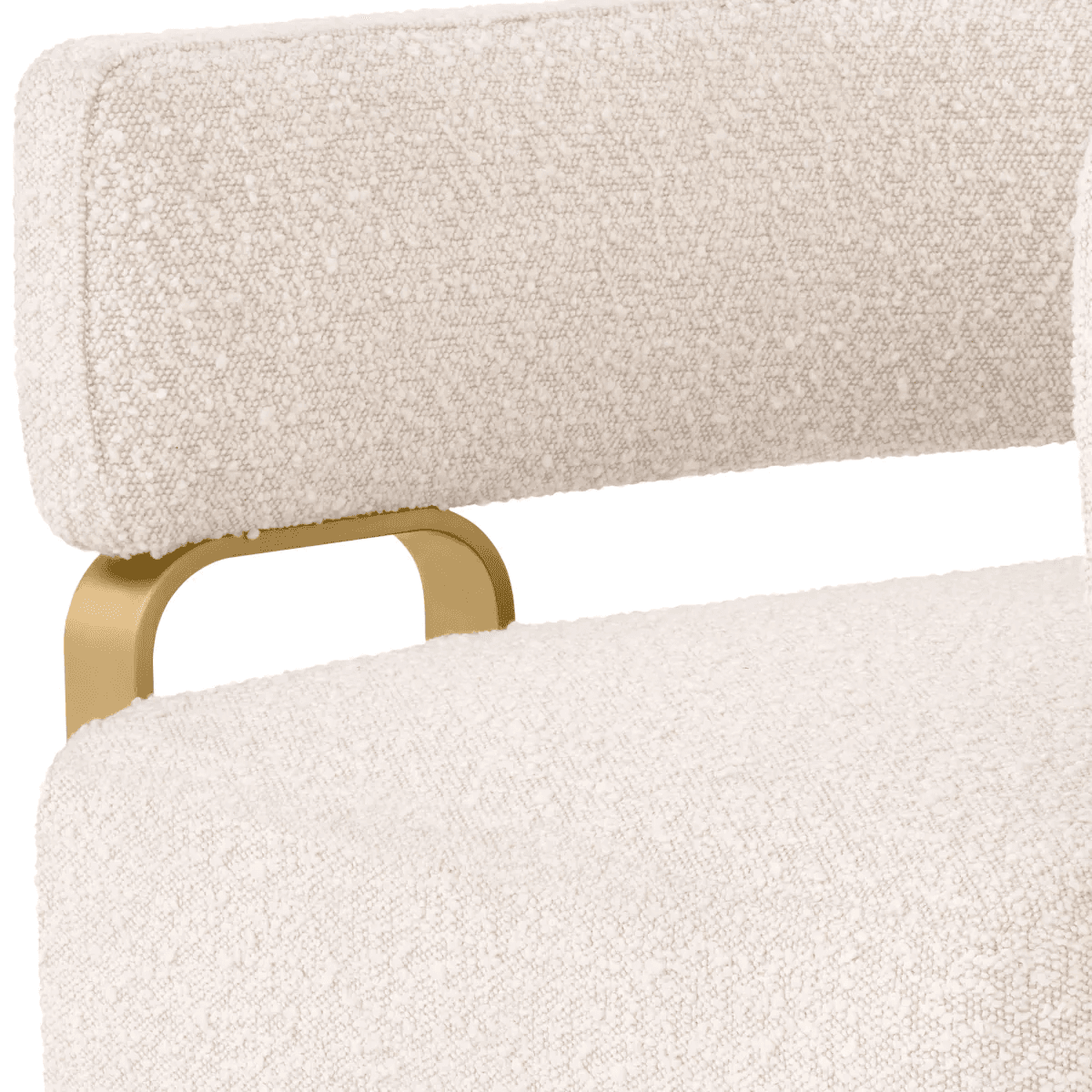 Eichholtz Capricorn Armchair, Boucle Cream Fabric, Brushed Brass Frame, 27.56"H (A116759 YV0J03YT46)