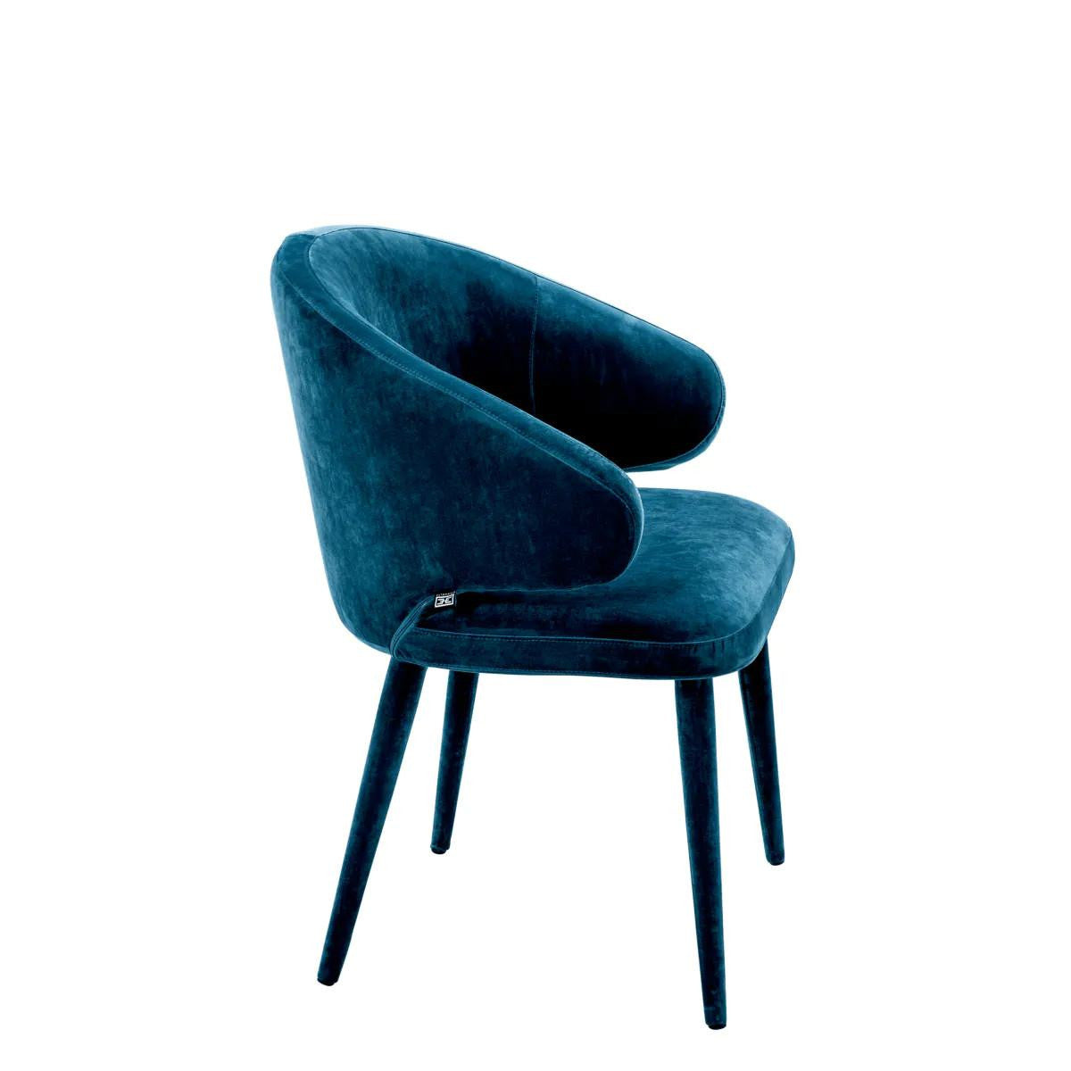 Eichholtz Cardinale Dining Chair, Teal Velvet, 31.1"H (A112067 YV0J03YX14)
