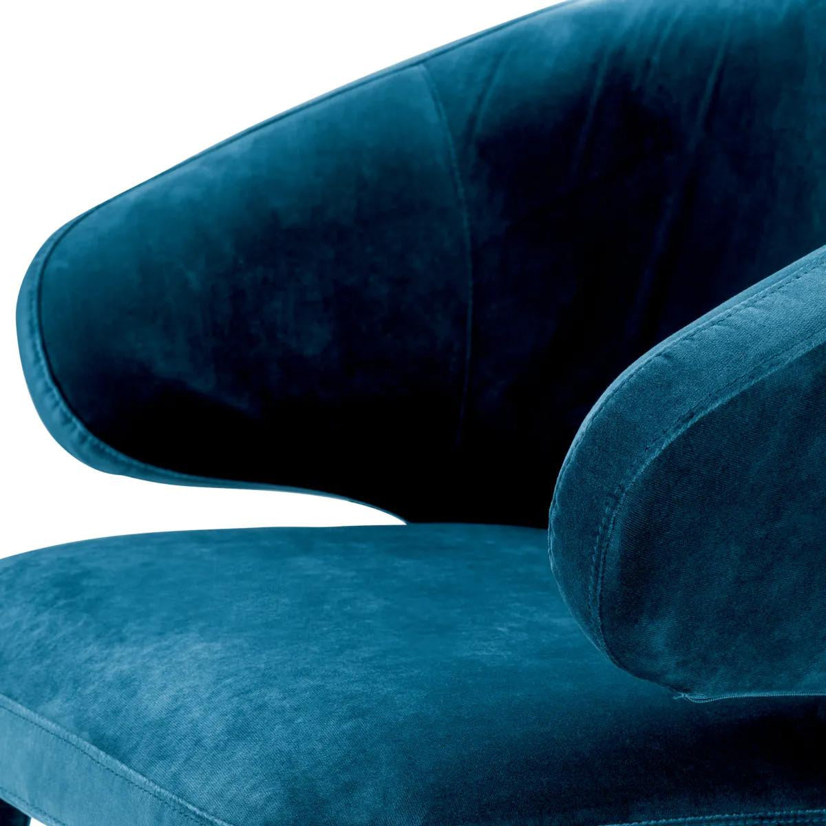 Eichholtz Cardinale Dining Chair, Teal Velvet, 31.1"H (A112067 YV0J03YX14)