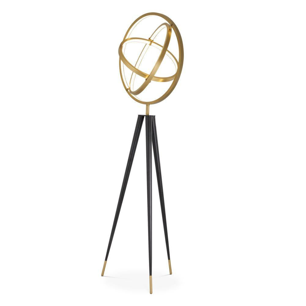 Eichholtz Cassini Floor Lamp Antique Brass, Black