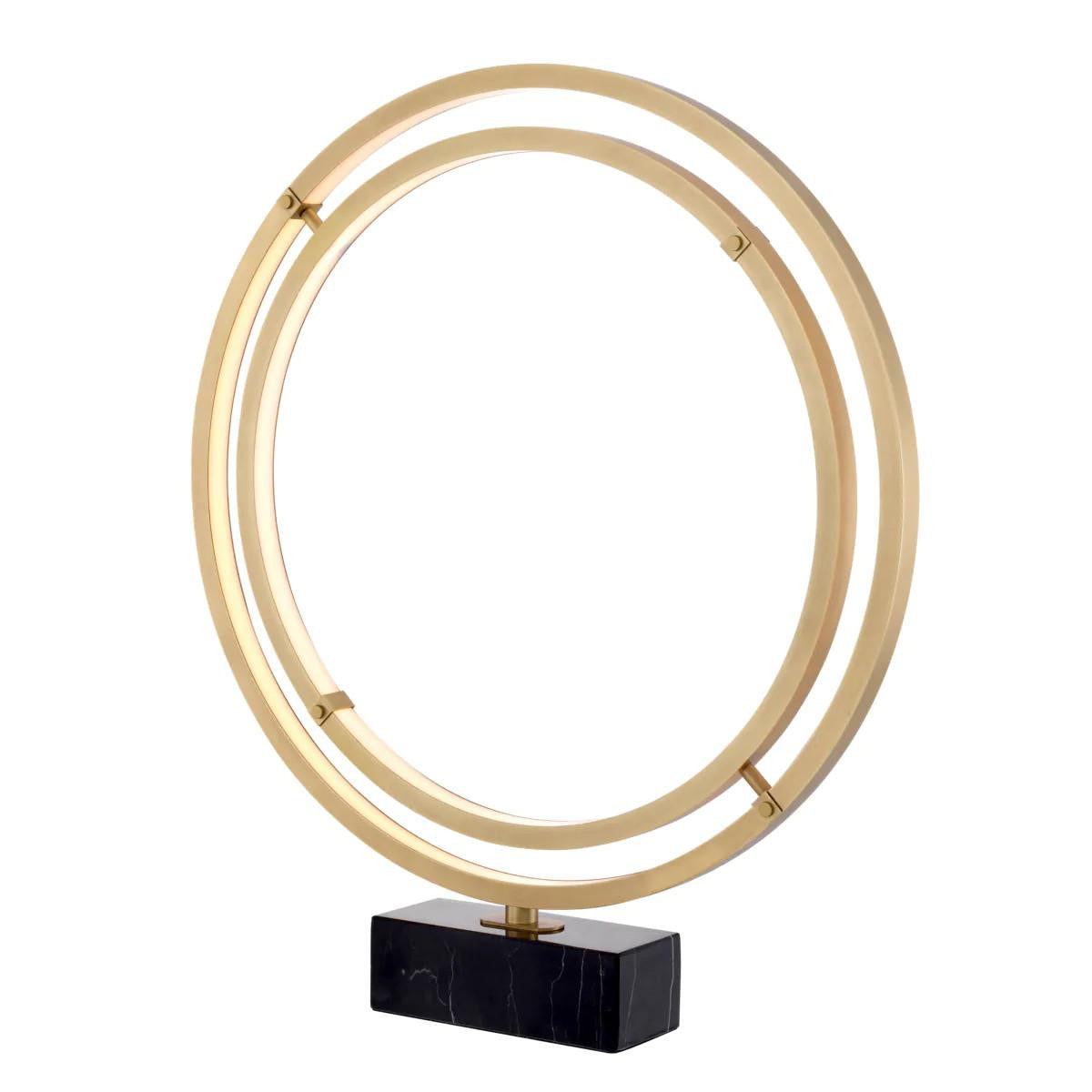 Eichholtz Cassini Table Lamp, 2-Light, LED Integrated, Antique Brass, Black Base, 31.1"H (113922UL ), Eichholtz 113922UL YV0J041WN6