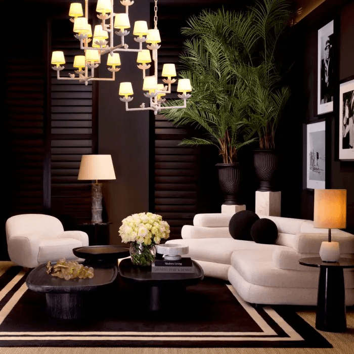 Eichholtz Celeste Carpet, Black, Off-White, 118.11"L x 157.48"W (109765 YV0J03YT1W)