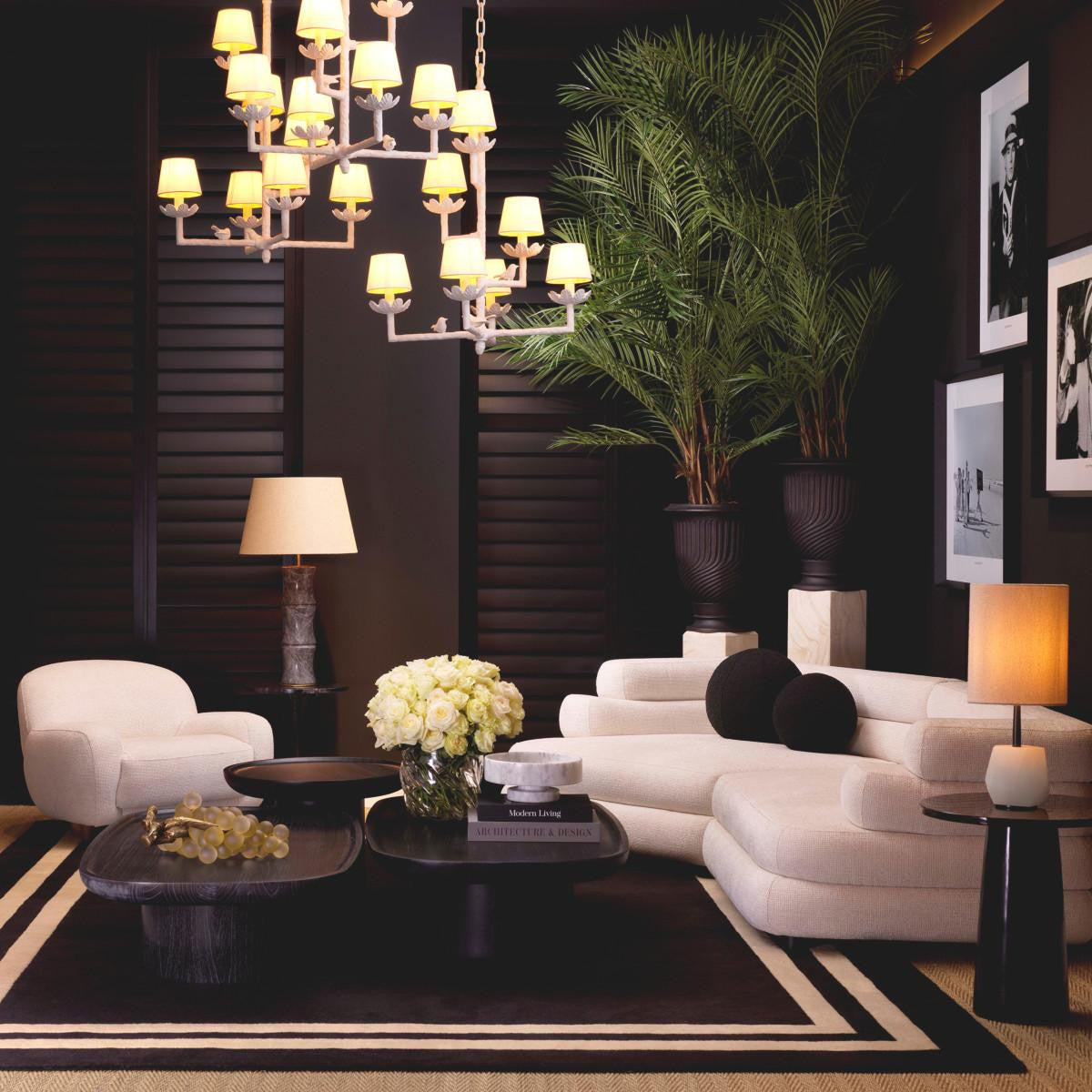 Eichholtz Celeste Carpet, Black, Off-White, 78.74"L x 118.11"W (109764 ), Eichholtz 109764 YV0J03YT1X